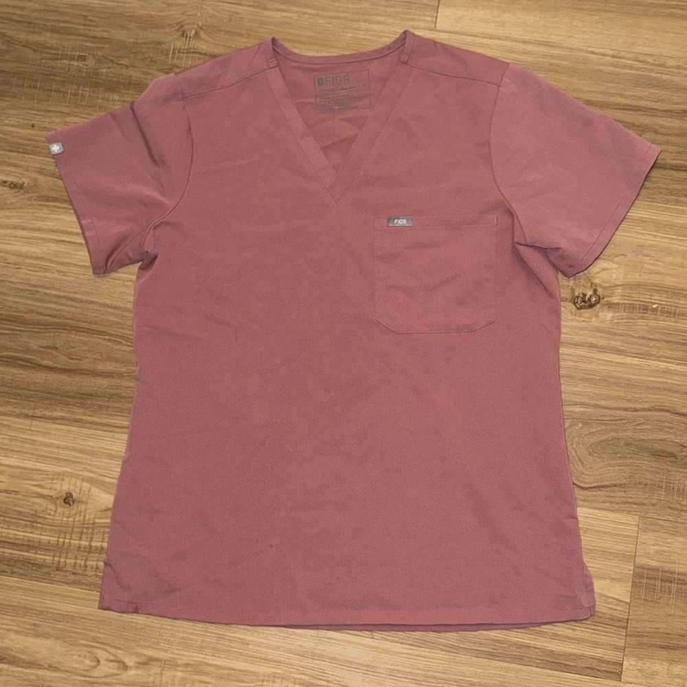 FIGS Catarina One Pocket Scrub Top - Mauve